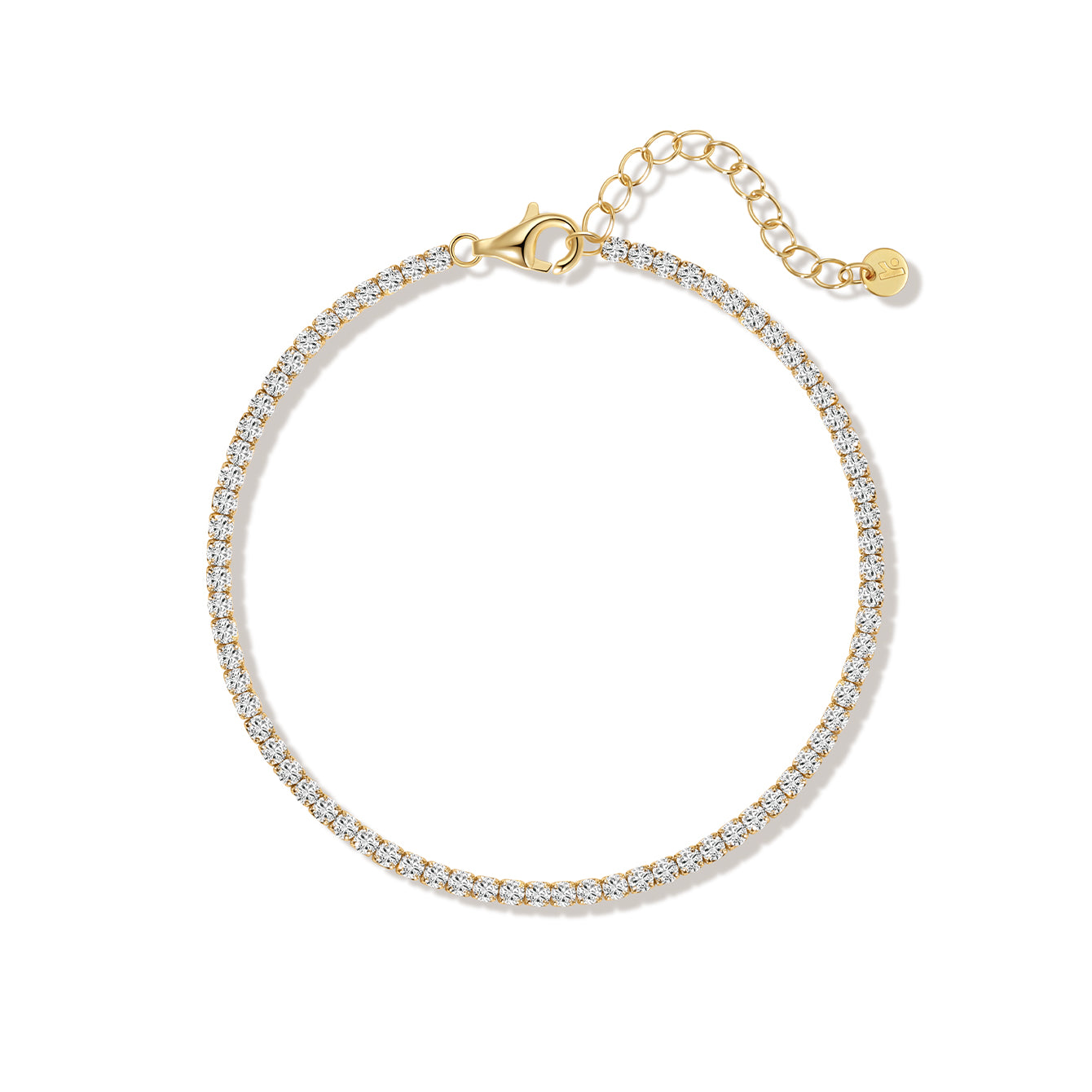 Bransoletka tenisowa Vermeil z 18-karatowego złota