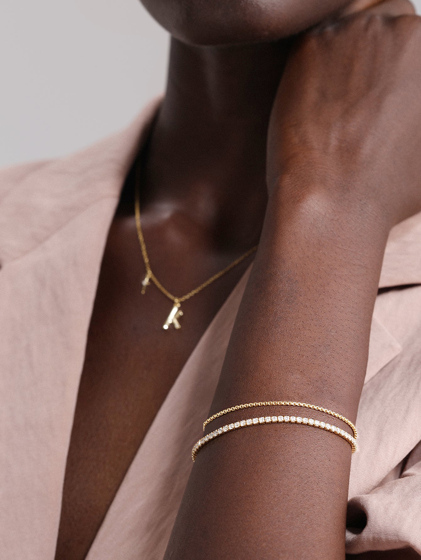 Tennisarmband aus 18-karätigem Gold-Vermeil