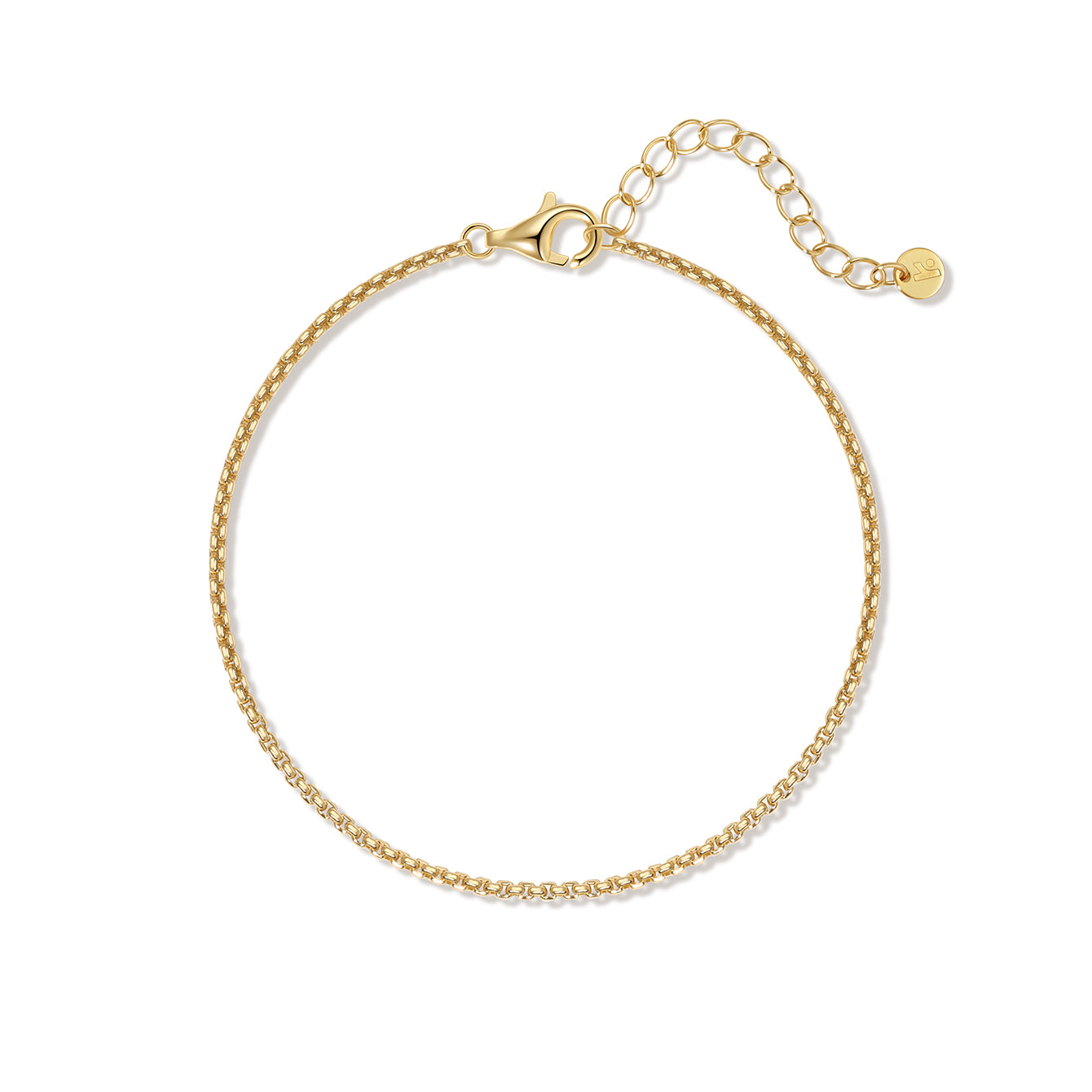 Pulseira Corrente Baby Box em Ouro Vermeil 18k