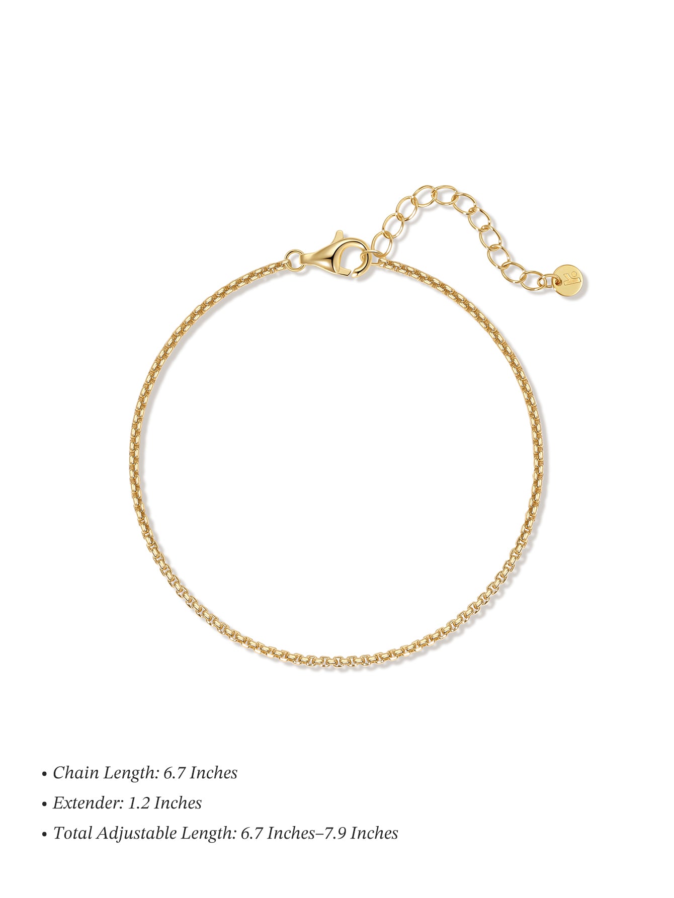 Pulseira Corrente Baby Box em Ouro Vermeil 18k