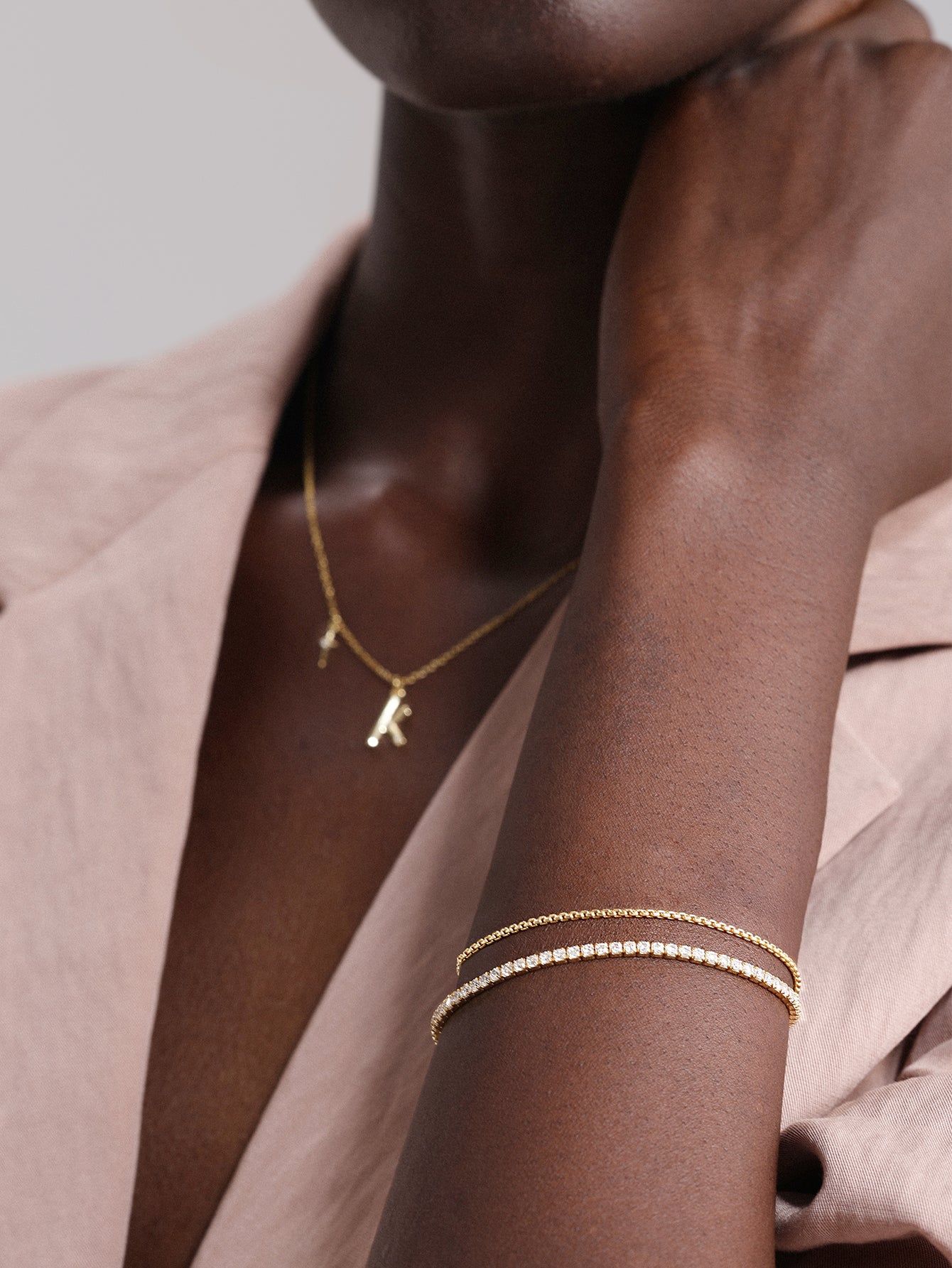 Kosiner Jewelry KOSINER 18K Gold Vermeil Baby Box Chain Bracelet
