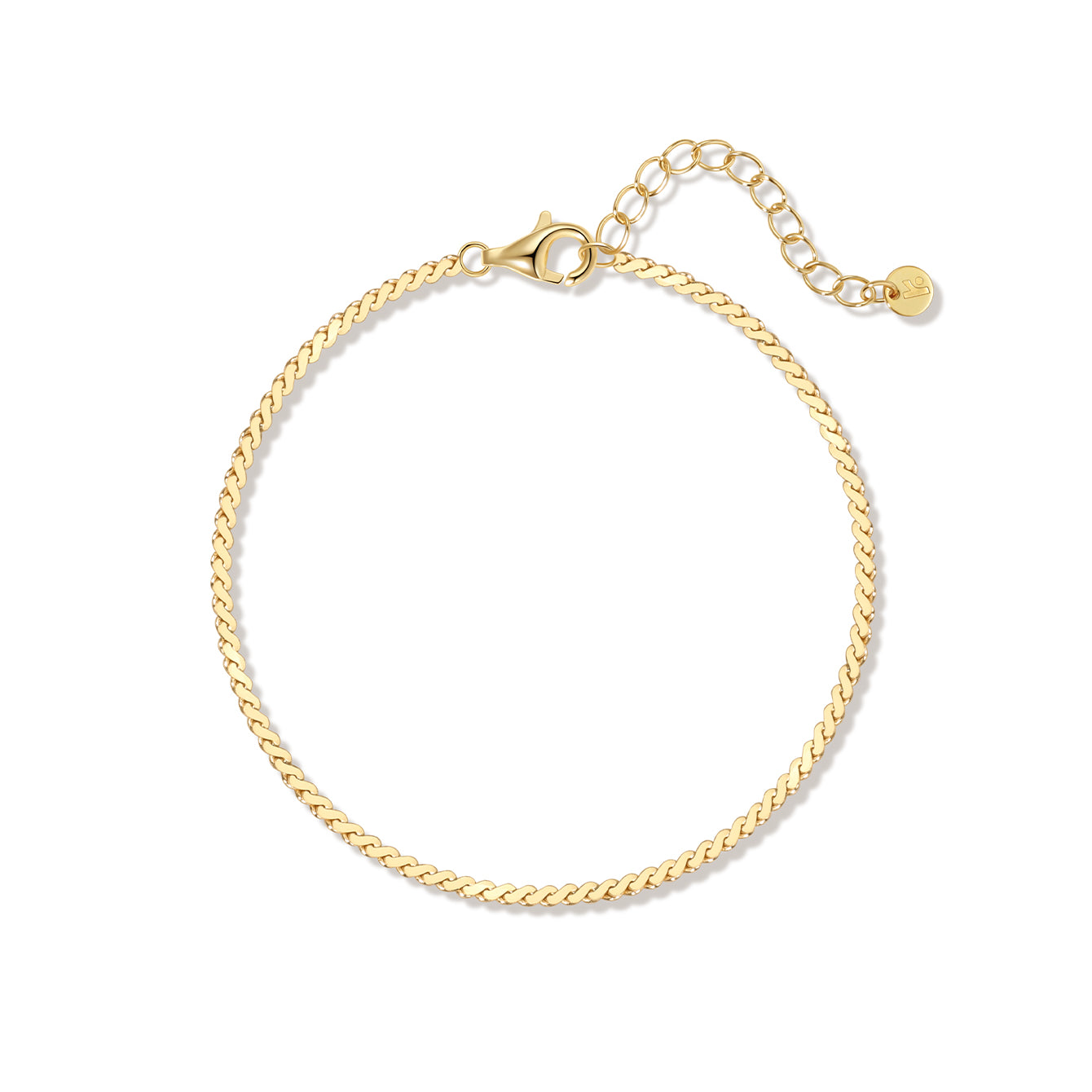 Pulsera de Cadena Serpentina de Oro Vermeil de 18k