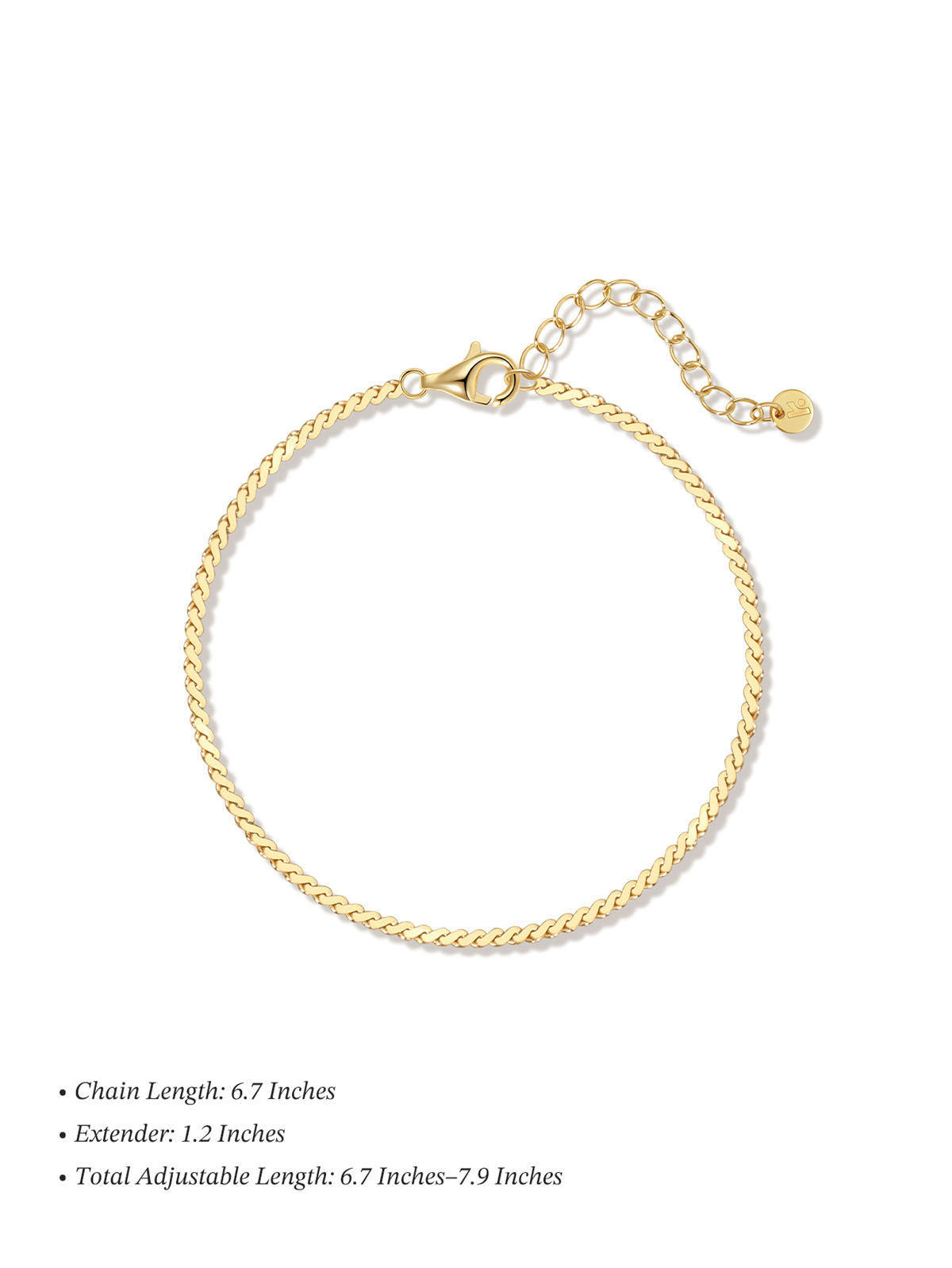 Kosiner Jewelry KOSINER 18K Gold Vermeil Serpentine Chain Bracelet