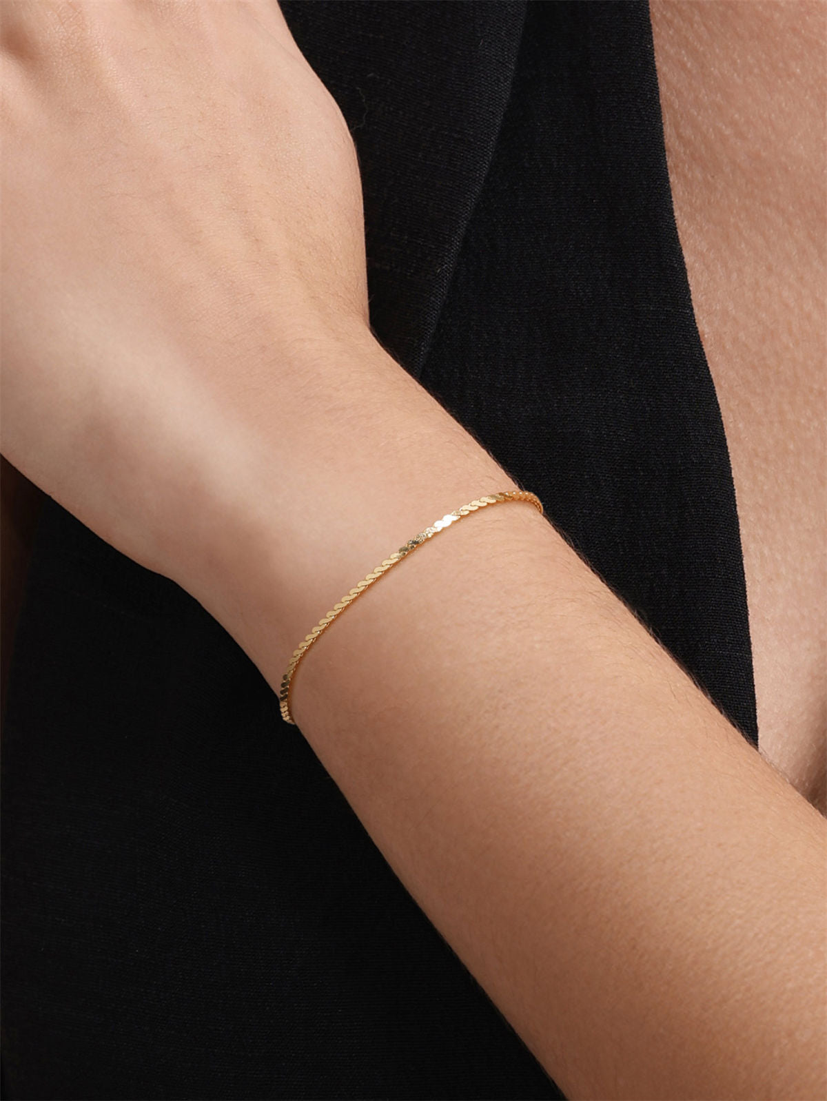 Kosiner Jewelry KOSINER 18K Gold Vermeil Serpentine Chain Bracelet