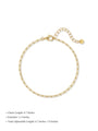 KOSINER 18K Gold Vermeil Boyfriend Chain Bracelet, Dainty Thin Paperclip Link Adjustable Bracelet for Women, Minimal Stackable Gold Chain Jewelry