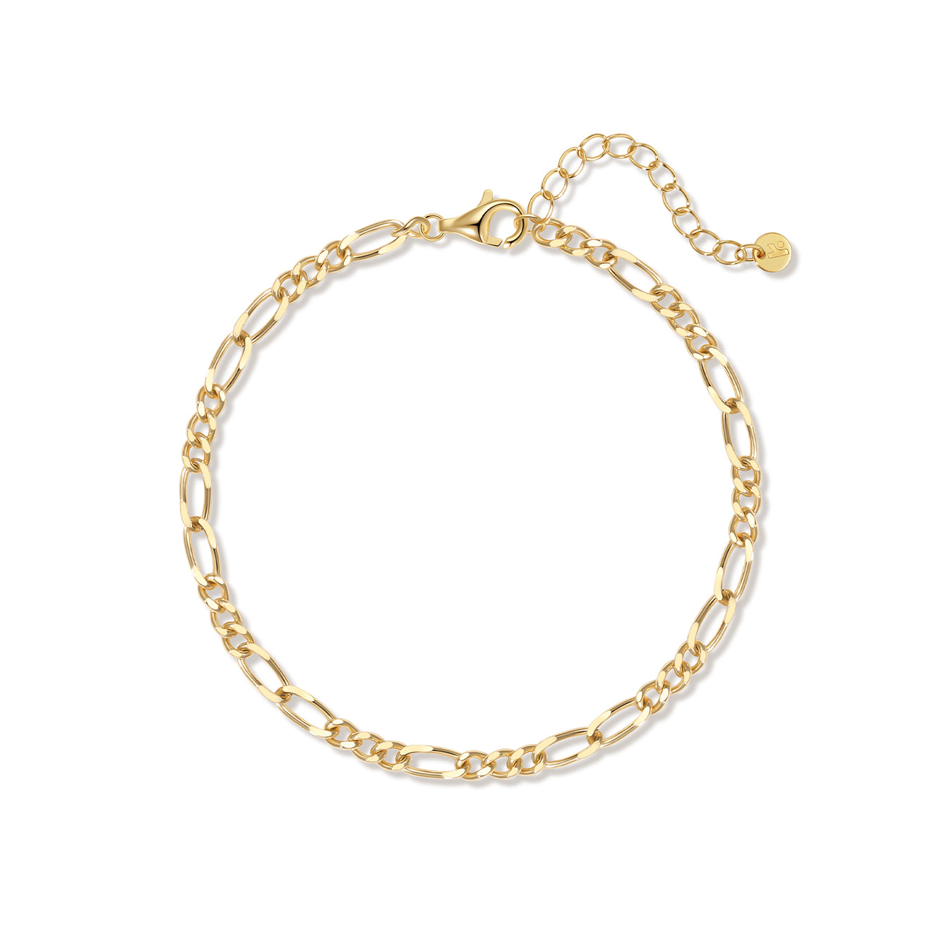 Bracciale a catena Figaro in oro vermeil 18 carati