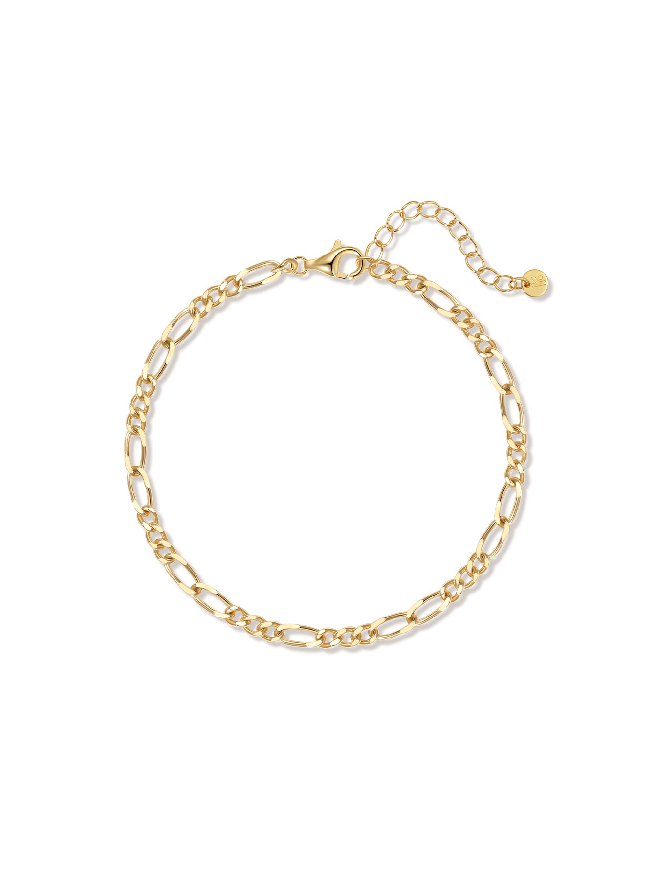 Bracciale a catena Figaro in oro vermeil 18 carati