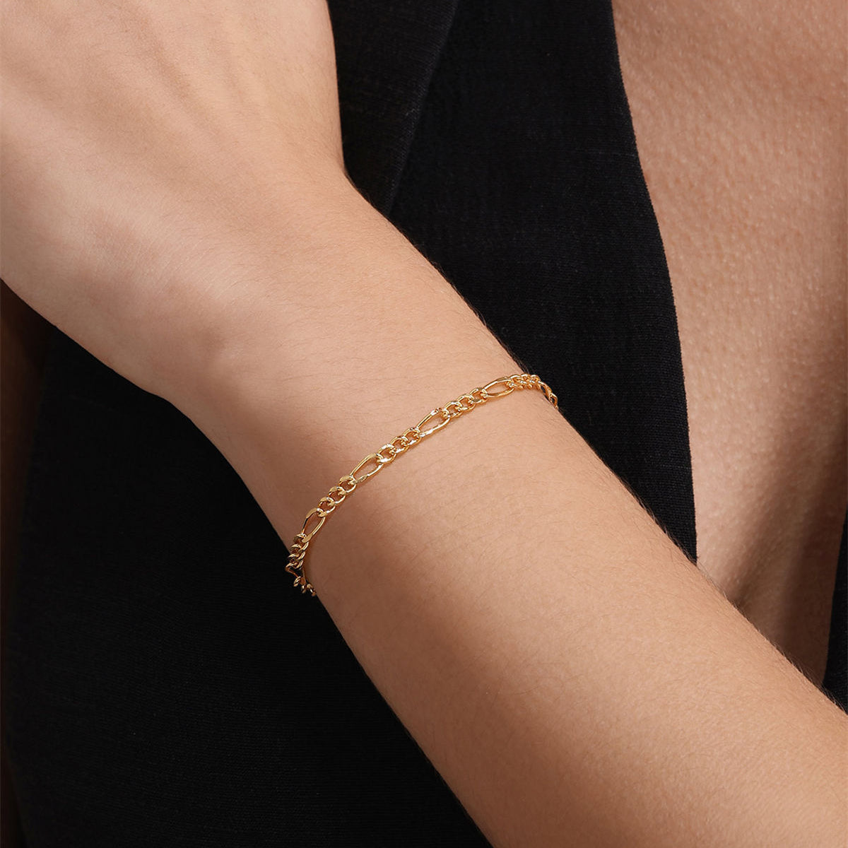 Kosiner Jewelry KOSINER 18K Gold Vermeil Figaro Chain Bracelet