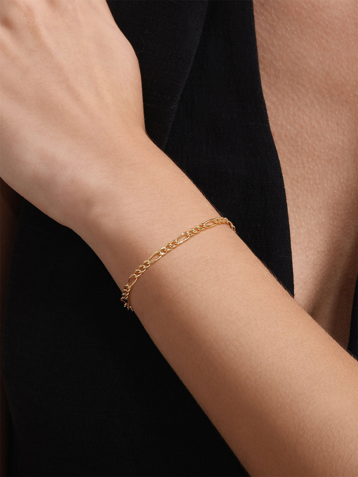 Kosiner Jewelry KOSINER 18K Gold Vermeil Figaro Chain Bracelet