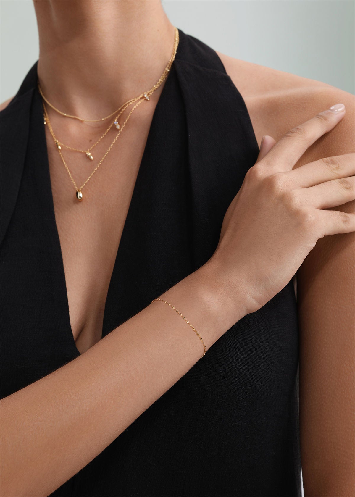 Kosiner Jewelry KOSINER 18K Gold Vermeil Delicate Baby Rolo Chain Bracelet