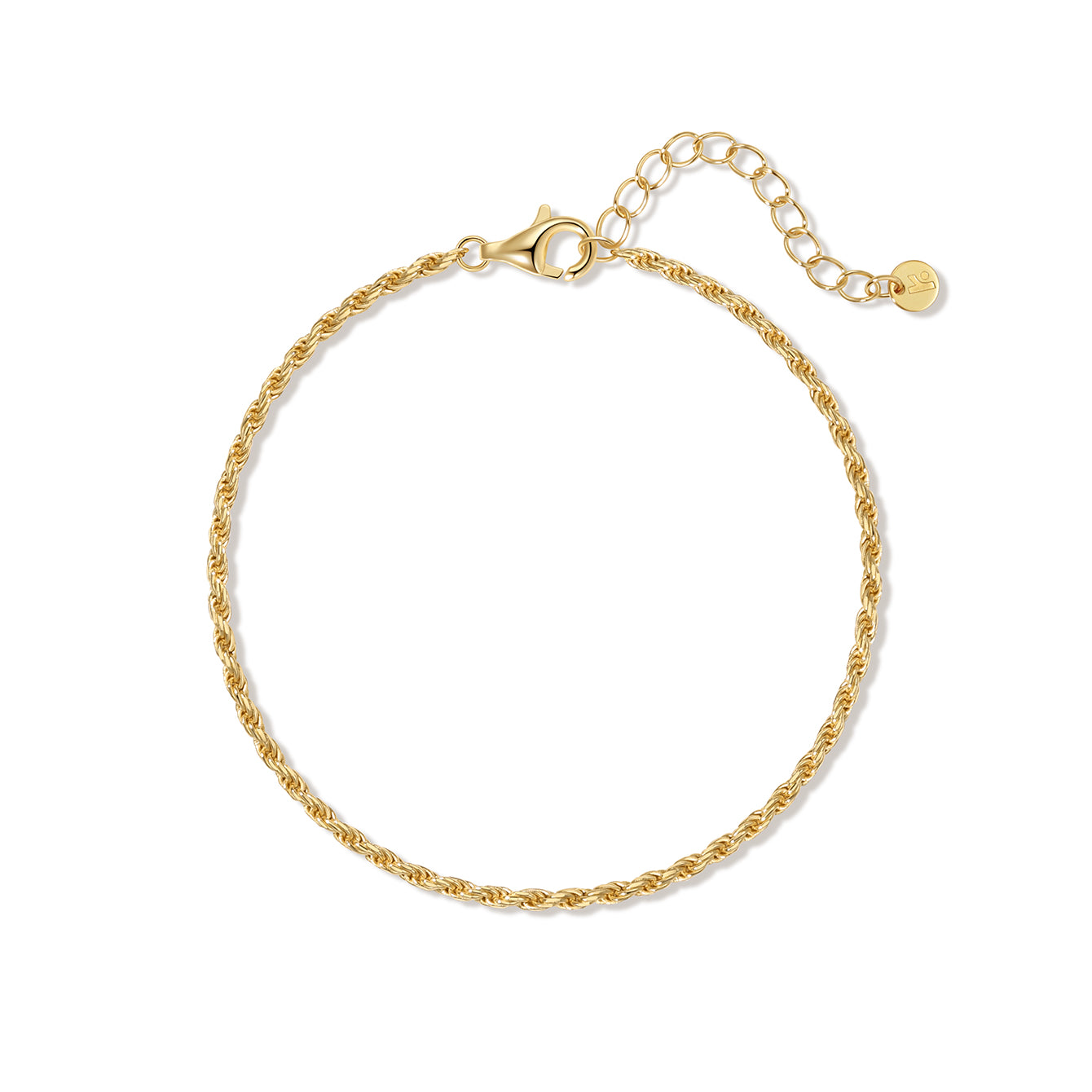 Pulsera De Cadena Bordada De Oro Vermeil De 18k