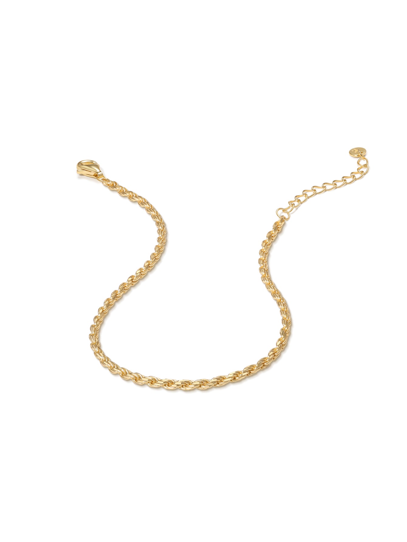 Pulsera De Cadena Bordada De Oro Vermeil De 18k