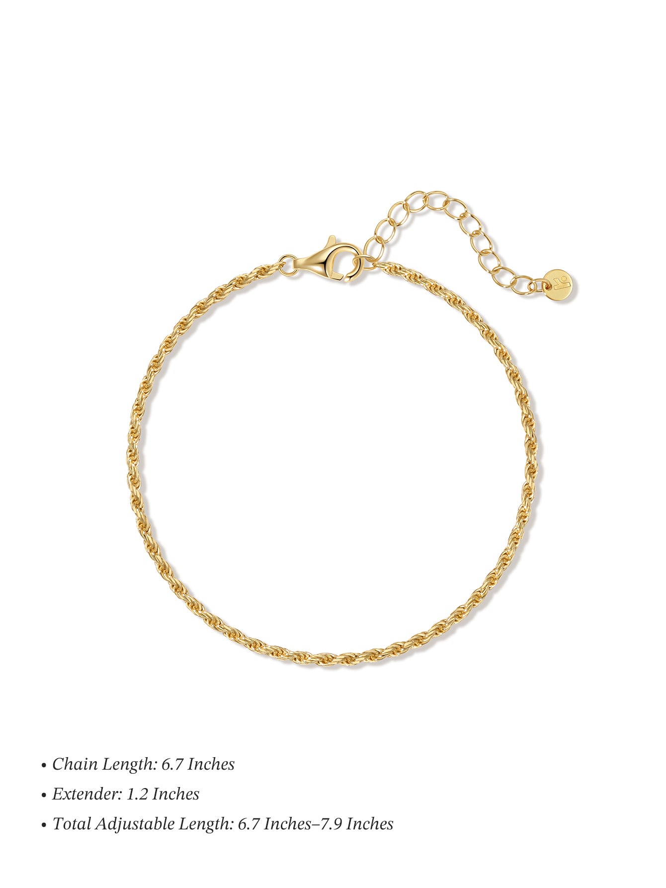 Pulsera De Cadena Bordada De Oro Vermeil De 18k