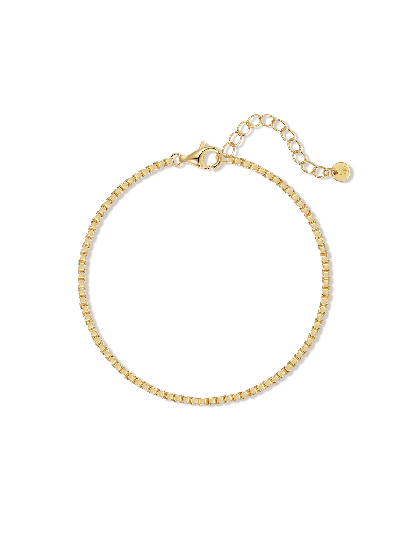 Pulseira Corrente Caixa em Ouro Vermeil 18k