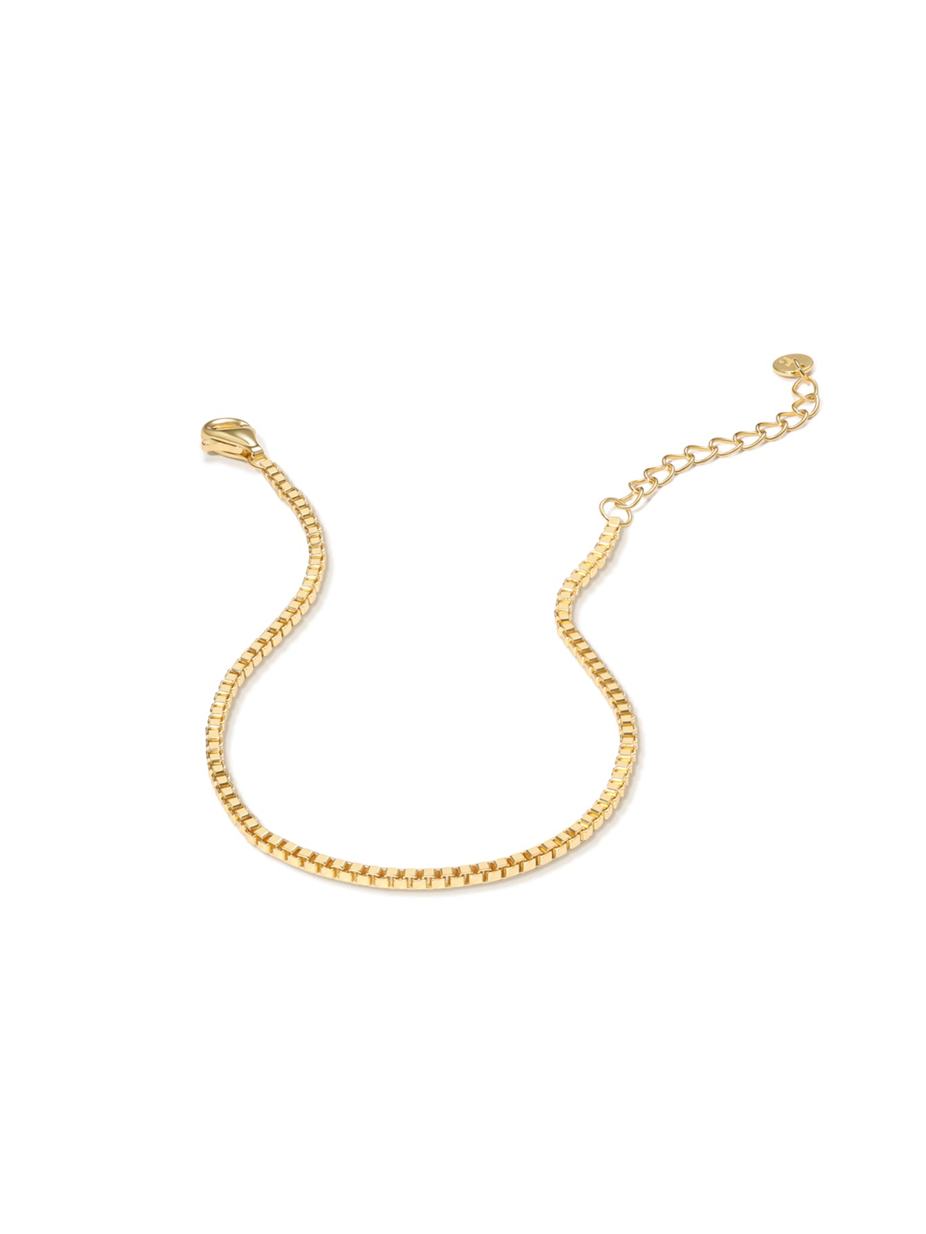 Pulseira Corrente Caixa em Ouro Vermeil 18k