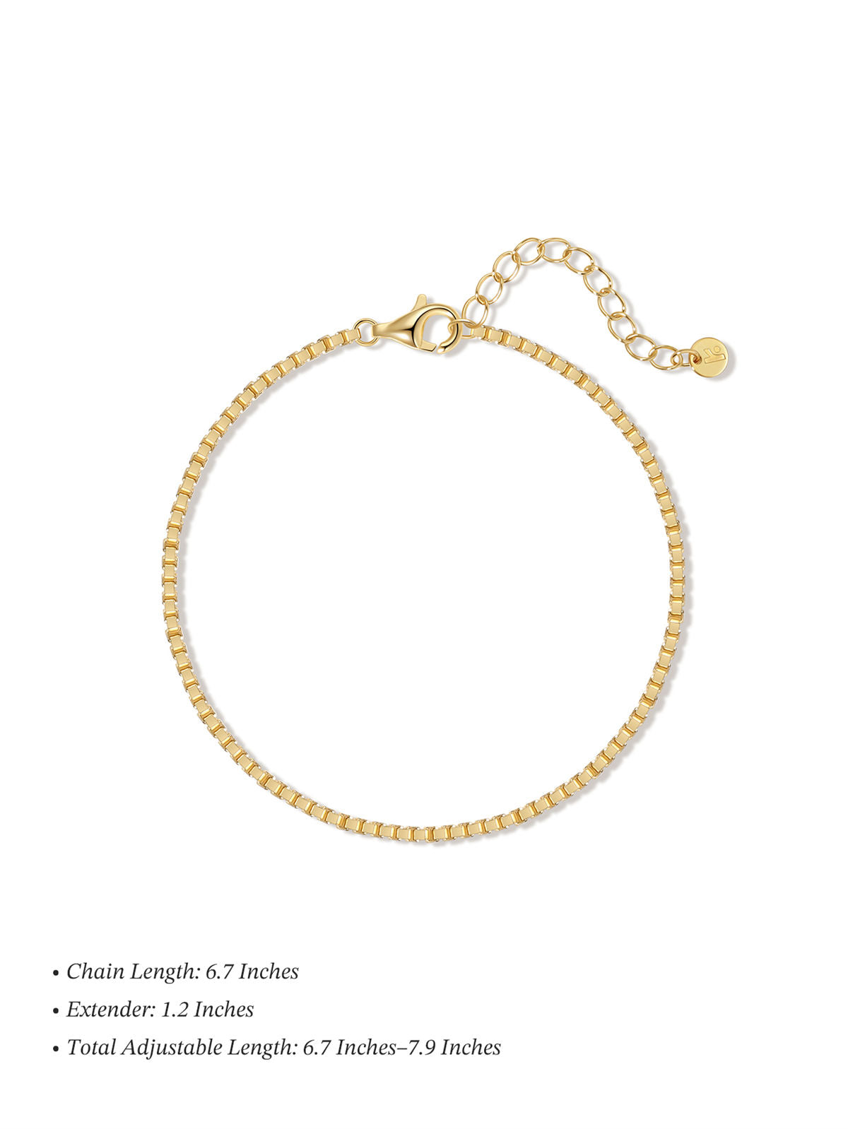 kosiner jewelry 18k Gold Vermeil Box Chain Bracelet