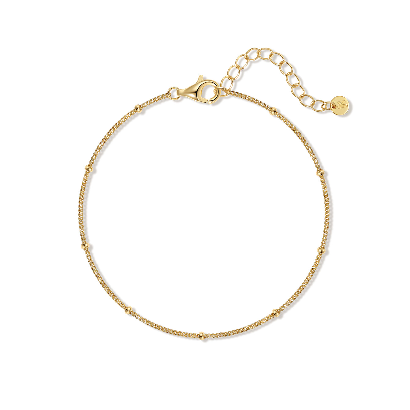 Pulsera de Cadena de Esferas de Oro Vermeil de 18k