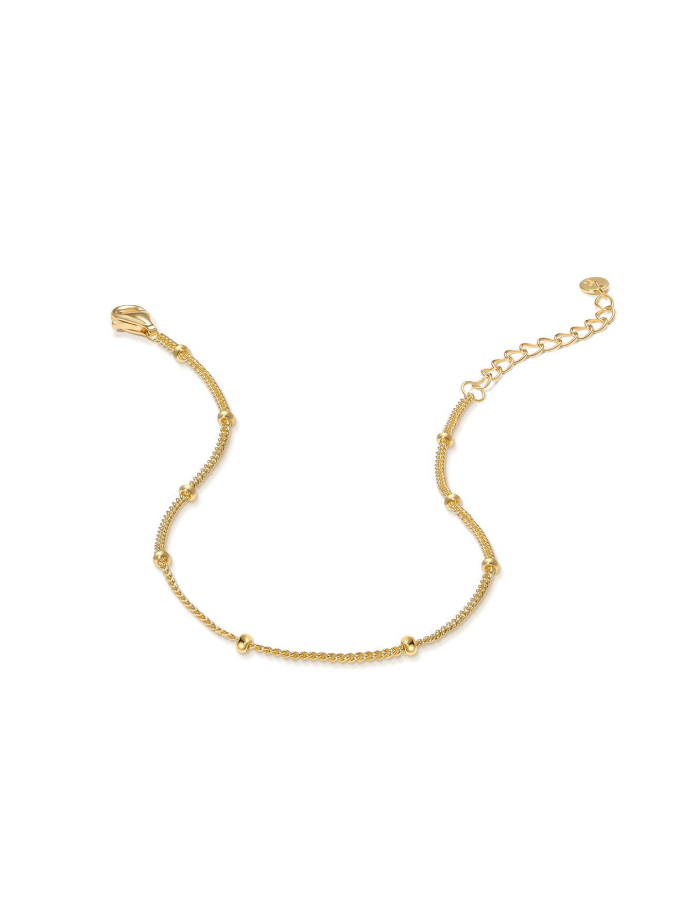 Pulsera de Cadena de Esferas de Oro Vermeil de 18k