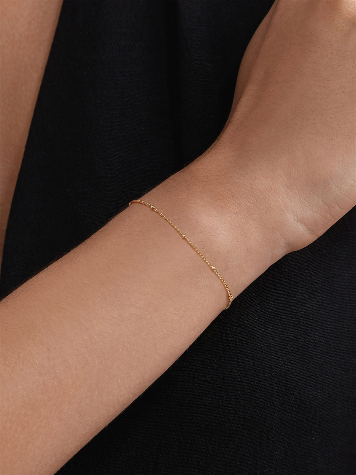 Kosiner Jewelry KOSINER 18K Gold Vermeil Spheres Chain Bracelet