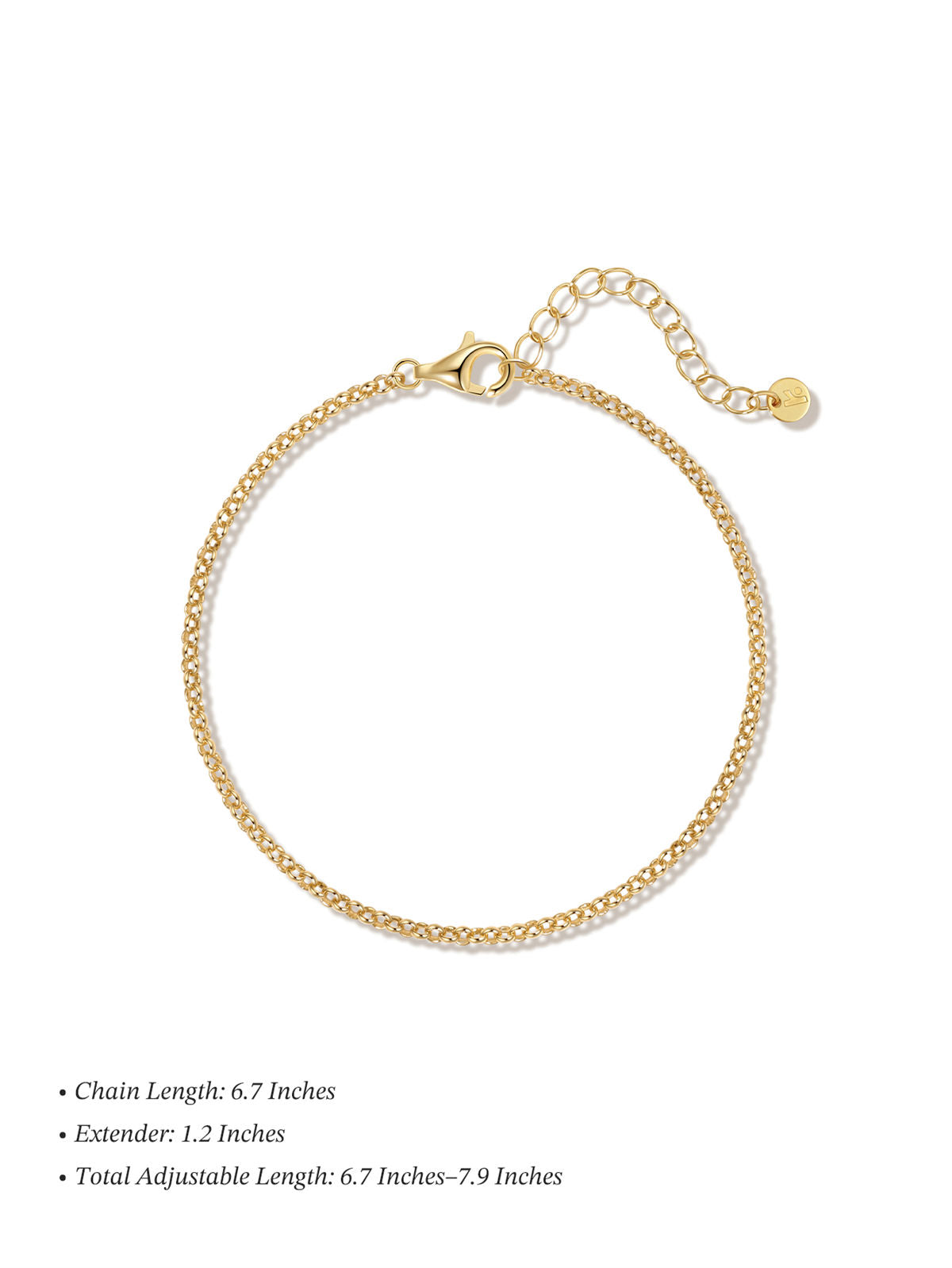 Kosiner Jewelry KOSINER 18K Gold Vermeil Cable Chain Bracelet