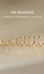 KOSINER 14K Solid Gold Minimalist Glossy Hoop,waterproof, tarnish-proof and hypoallergenic for sensitive ears