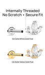 KOSINER Gold marquise trio flat back stud, safe for sensitive skin, waterproof for everyday wear