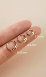 KOSINER 14K Solid Gold Minimal Gloss Double Layer Clicker Hoop, Nickel-Free Waterproof Sleep-Friendly Dainty Multi Piercing Jewelry for Women 6mm 8mm 10mm