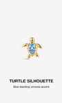 Kosinerjewelry KOSINER 925 Sterling Silver Oceanic Blue Turtle Flat Back Stud