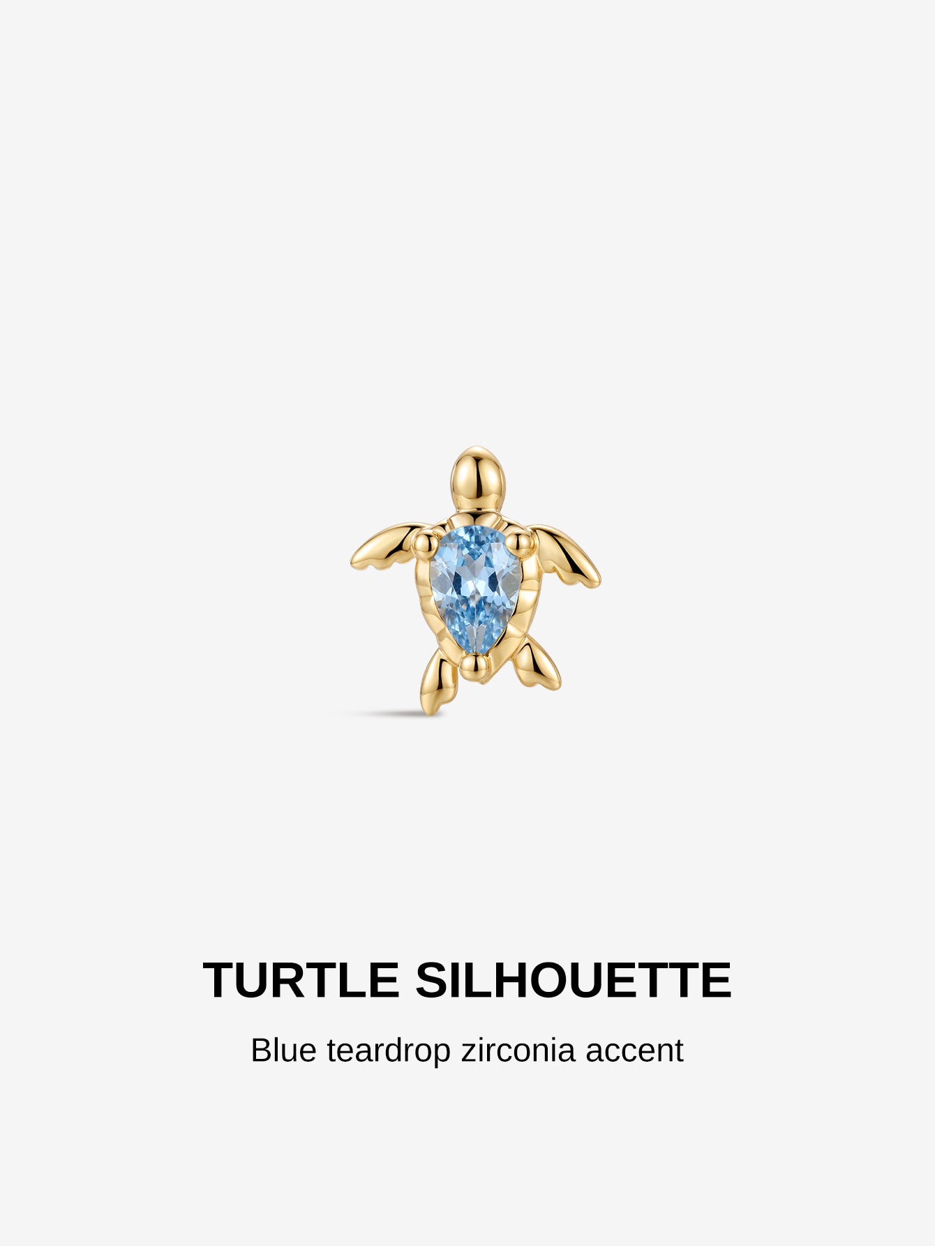 Kosinerjewelry KOSINER 925 Sterling Silver Oceanic Blue Turtle Flat Back Stud