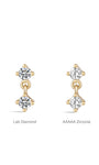 KOSINER 14K solid gold pendant stud, available in lab diamond or AAAAA zirconia, hypoallergenic and nickel-free