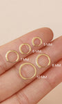 KOSINER 14K Solid Gold Classic Crystal Pave Hoop, curated ear stacking look for helix conch tragus piercings