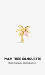 KOSINER Gold plated palm tree stud with blush marquise cubic zirconia