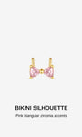 KOSINER bikini silhouette flatback stud with pink zirconia accents