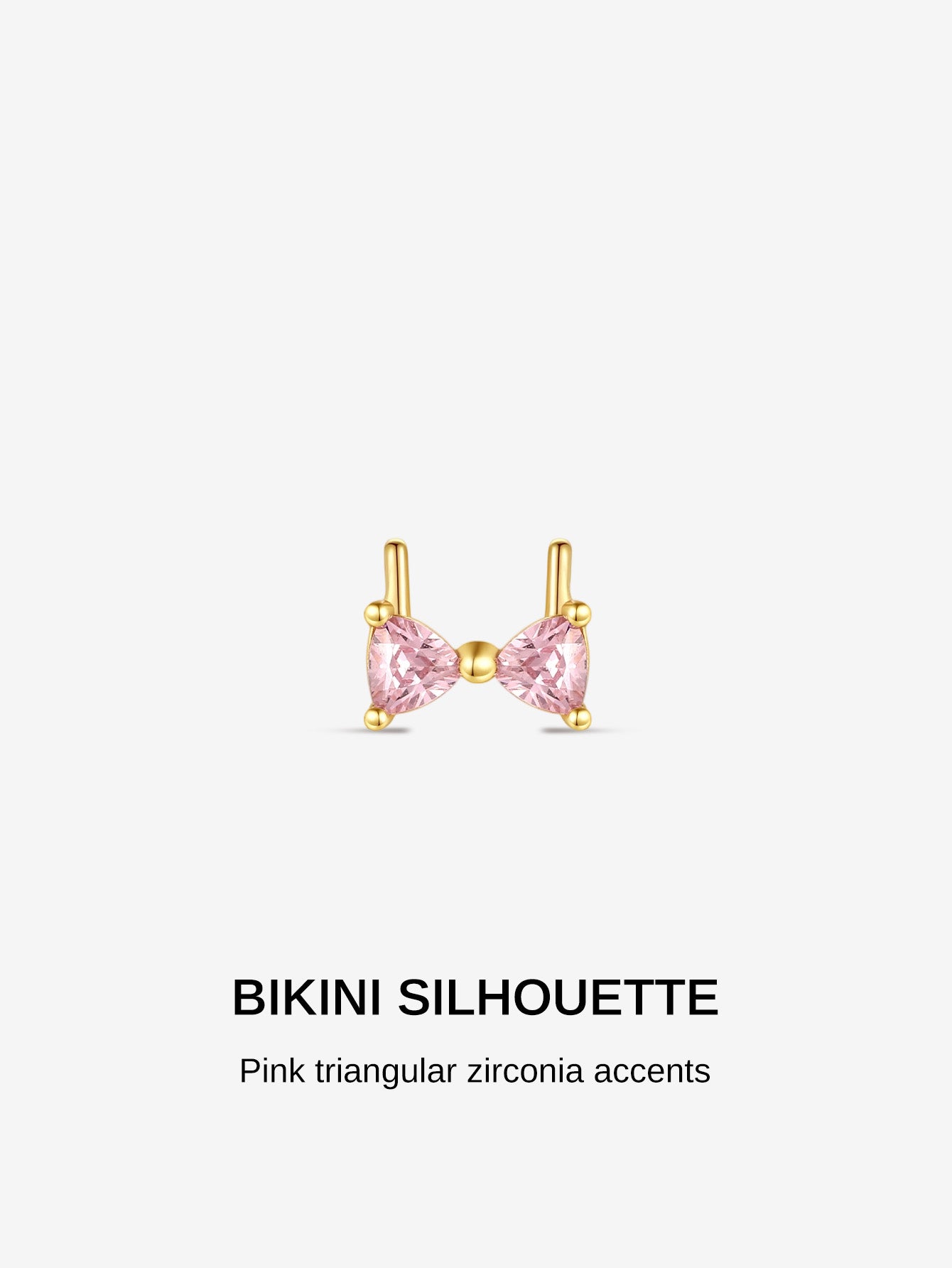 KOSINER bikini silhouette flatback stud with pink zirconia accents