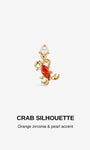 Kosinerjewelry KOSINER 925 Sterling Silver Oceanic Crab Drop Pearl Flat Back Stud
