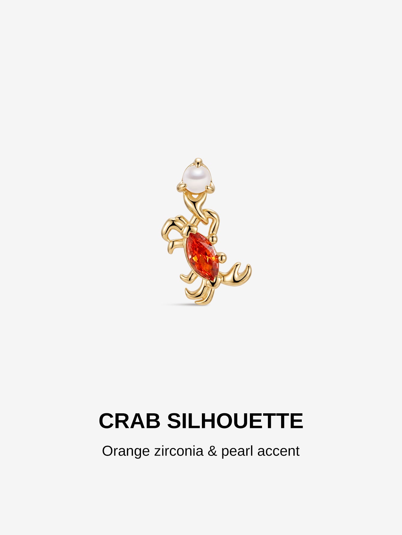 Kosinerjewelry KOSINER 925 Sterling Silver Oceanic Crab Drop Pearl Flat Back Stud