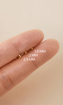 KOSINER 14K Solid Gold Classic Bead Flat Back Stud three size: 1.5mm, 2mm, 2.5mm
