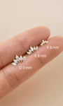 KOSINER 14K Solid Gold Crown Marquise Zircon Ear Piercing Stud,waterproof,hypoallergentic,no plated.