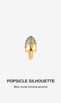 KOSINER Daily wearable blue popsicle flatback ear piercing jewelry