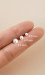 KOSINER 14K Solid Gold Classic Pearl Flat Back Stud,hypoallergenic and tarnish-proof.
