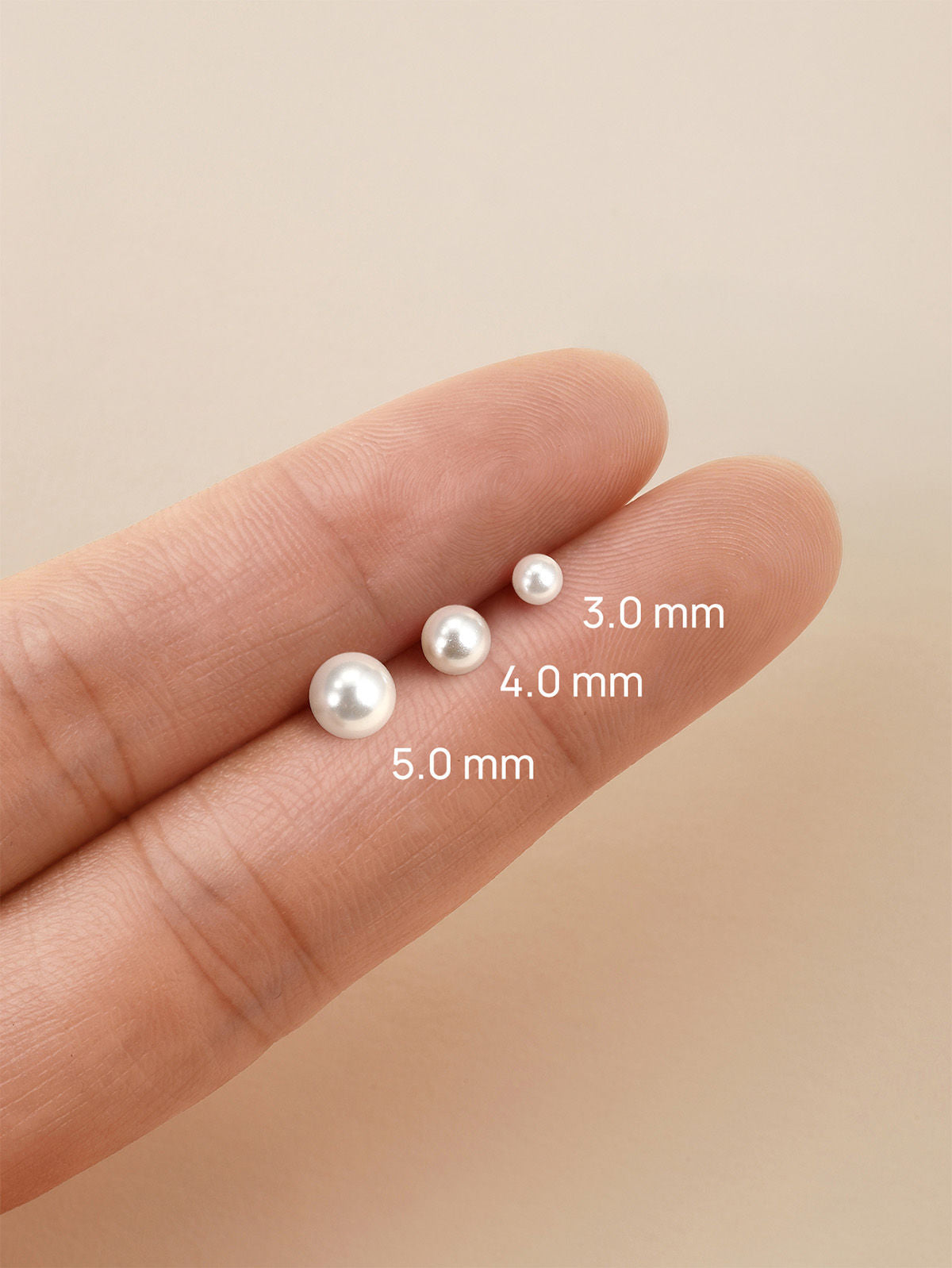 KOSINER 14K Solid Gold Classic Pearl Flat Back Stud,hypoallergenic and tarnish-proof.