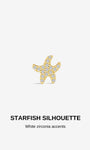 KOSINER Delicate starfish silhouette flatback stud with sparkling zirconia