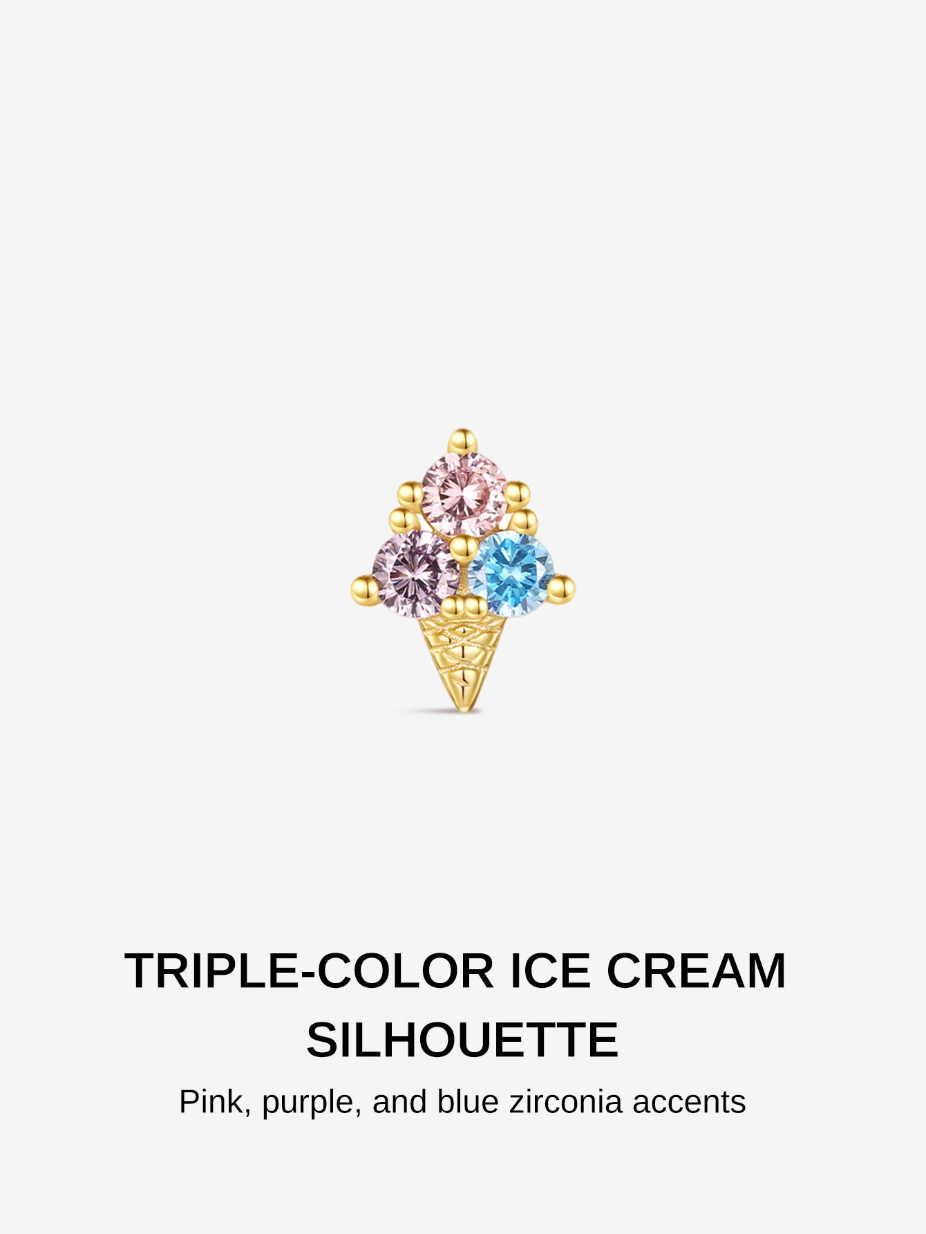 kOSINER Ice cream stud minimalist everyday wear