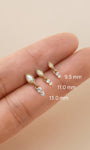 KOSINER 14K Solid Gold Dainty Marquise Opal Drop Flat Back Piercing Stud, Nickel-Free Waterproof Elegant Dangling Opal Cartilage Earring for Multi Ear Stack Piercing