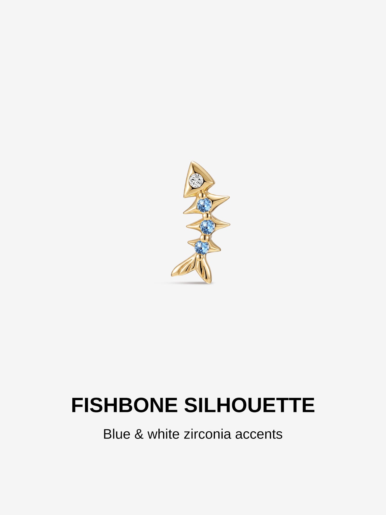KOSINER Hypoallergenic titanium post fishbone flatback earring