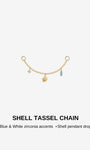 Kosinerjewelry KOSINER 925 Sterling Silver Oceanic Shell Tassel Chain Hoop Charm