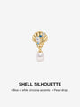 Kosinerjewelry KOSINER 925 Sterling Silver Oceanic Shell Pearl Drop Flat Back Stud