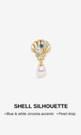 Kosinerjewelry KOSINER 925 Sterling Silver Oceanic Shell Pearl Drop Flat Back Stud