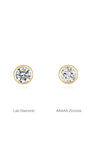 KOSINER 14K Solid Gold Delicate Bezel Flat Back Stud