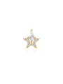 KOSINER Rising Star Hollow Star stud showing its 6.8mm star top detached from the threaded flat back post